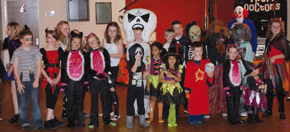Kids in halloween costume at Mardons Charity night.