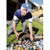 Sid Body collects cans for charity